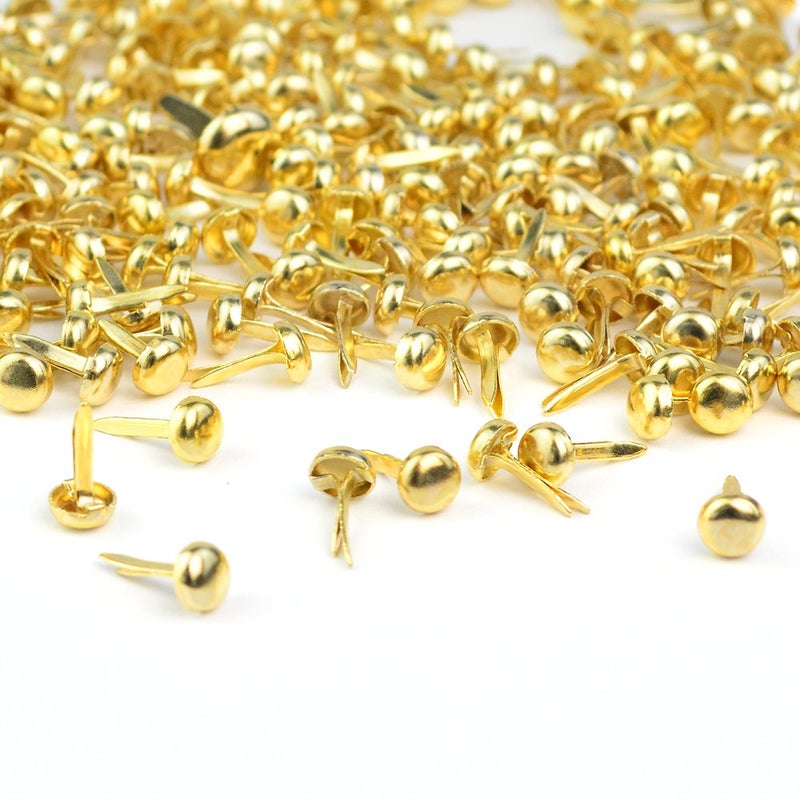 baotongle 500 PCS Paper Fasteners, baotongle Brass Plated Scrapbooking Brads Round Metal Brads with Storage Bag for Crafts Making DIY, Gold and Silver - Image 5